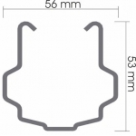 PALO A C DI TESTA ZINCATO 56X53 SPESSORE 1,8  ALTEZZA 2,6 MT